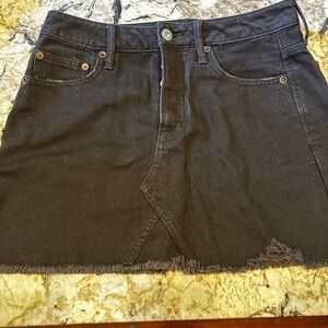 American Eagle Outfitters Black Asymmetrical Denim Skirt